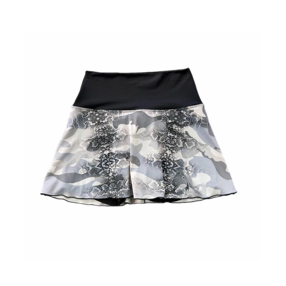 Lacoa Black White Gray Camo Snakeskin Sporty Workout Athleisure Athletic Skort